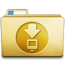 Yellow Downloads Icon 128x128 png